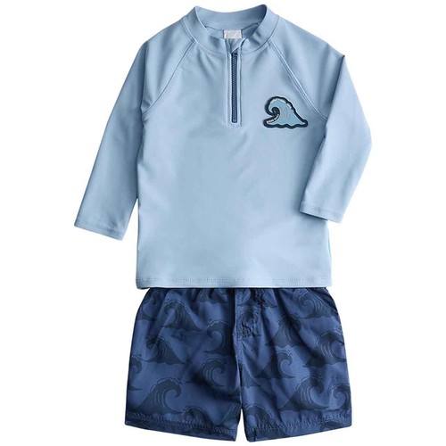 M&S Boys Patterned Swim Set, 5-6 Y, Blue
