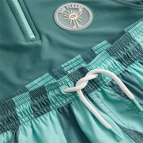 M&S Boys Striped Swim Set, 3-4 Y, Green thumbnail 2