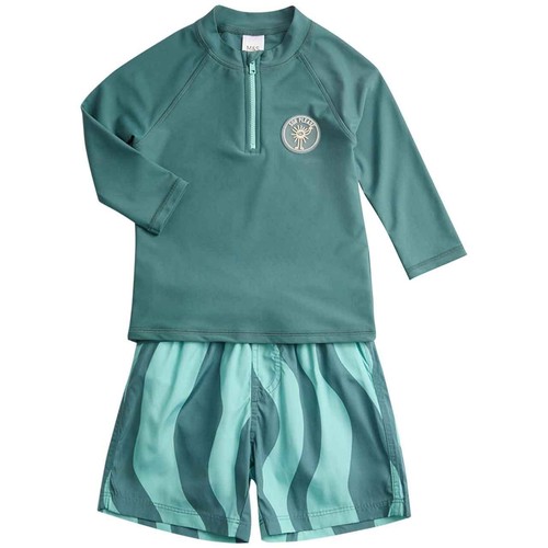 M&S Boys Striped Swim Set, 2-3 Y, Green