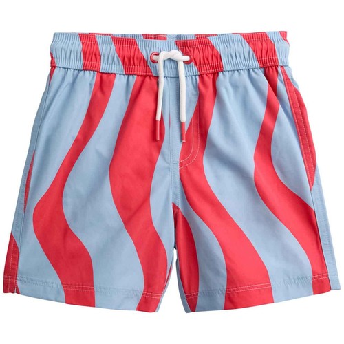 M&S Boys Wave Striped Swim Shorts, 4-5 Y, Blue