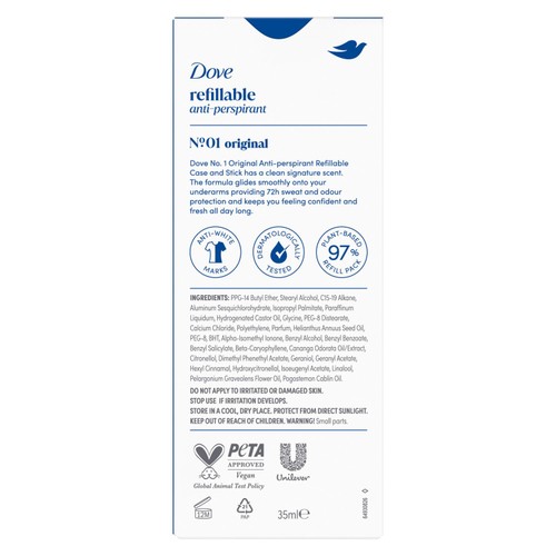Dove No01 Original 72h Antiperspirant Deodorant Refillable Kit thumbnail 8