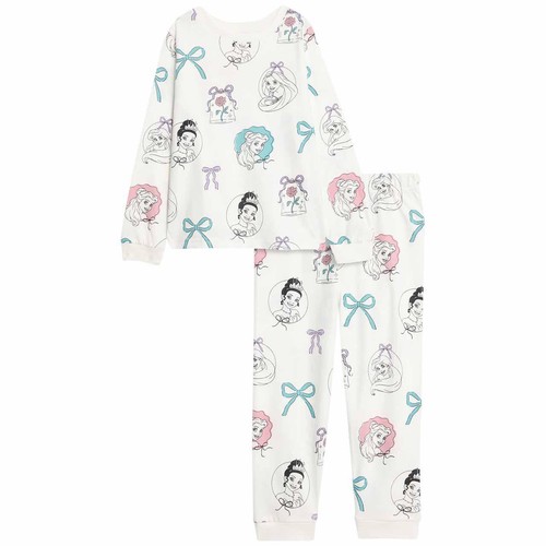 M&S Girls Disney Princess Pyjamas, 7-8 Y, Cream