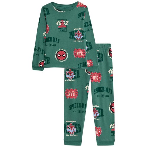 M&S Boys Pure Cotton Spider-Man Pyjamas, 6-7 Y, Light Green