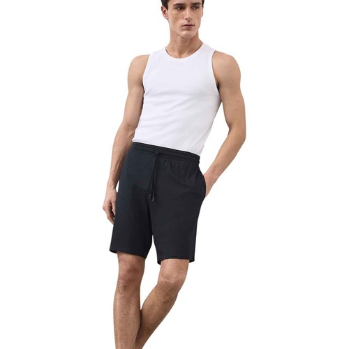 M&S Mens Autograph Cotton Modal Pyjama Shorts, M, Dark Navy thumbnail 4