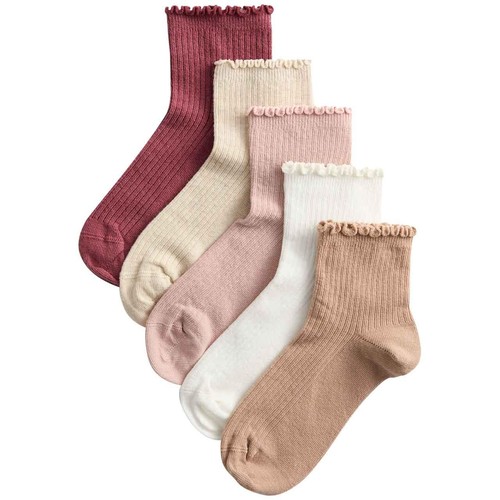 M&S Girls Cotton Rich Socks, 4-7 Large, Multi