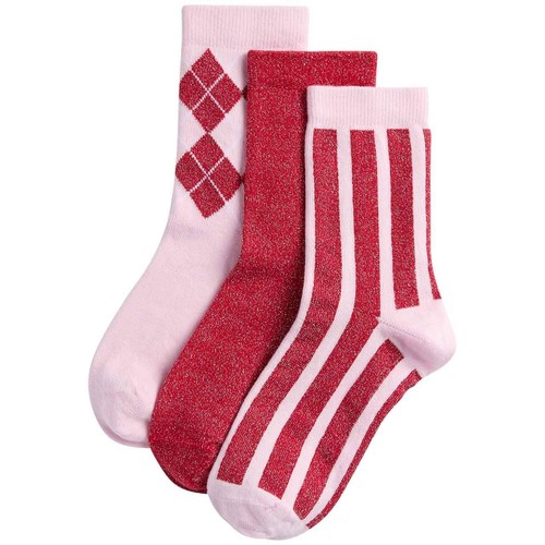 M&S Girls Cotton Rich Sparkly Socks, 4-7 Large, Pink Mix