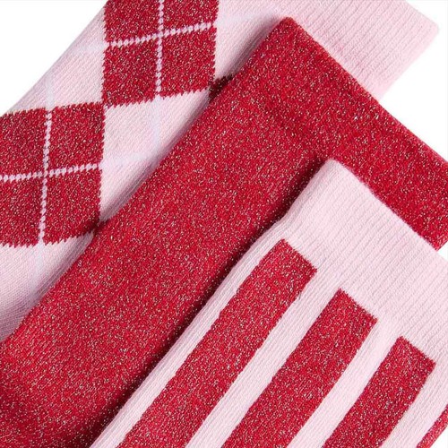 M&S Girls Cotton Rich Sparkly Socks, 4-7 Large, Pink Mix thumbnail 2