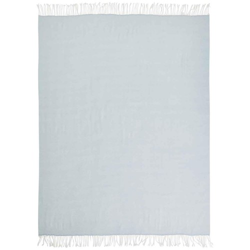 M&S Herringbone Throw, Light Blue thumbnail 3
