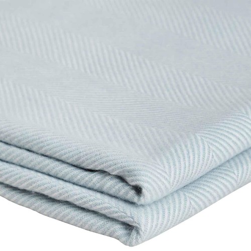 M&S Herringbone Throw, Light Blue thumbnail 5