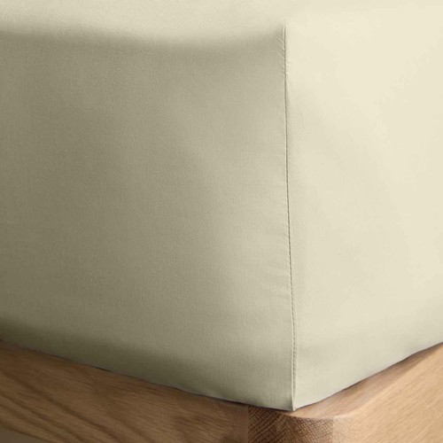 M&S Cotton Rich Deep Fitted Sheet, Single, Light Cream thumbnail 2