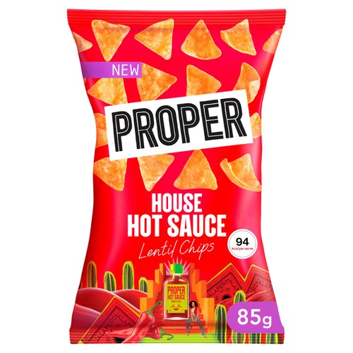 PROPERCHIPS House Hot Sauce Lentil Chips