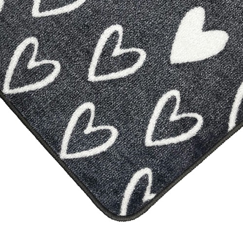 Mighty Mats Supersoft Washable Mat Grey Hearts thumbnail 3