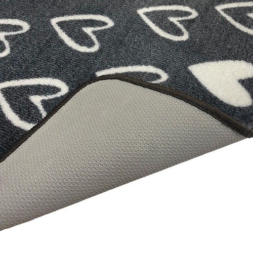 Mighty Mats Supersoft Washable Mat Grey Hearts thumbnail 4