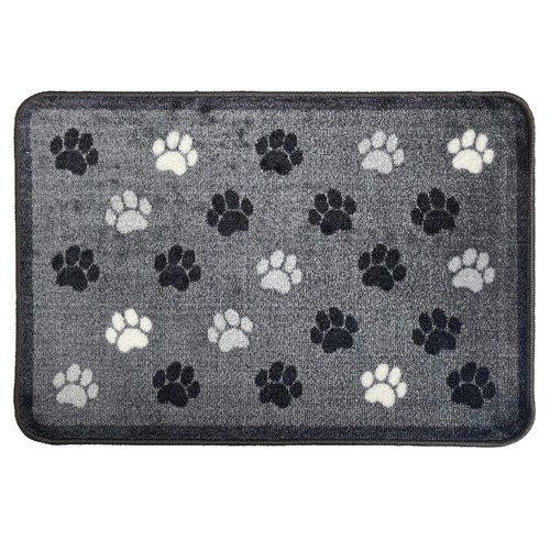 Mighty Mats Supersoft Washable Mat Grey Paw Print