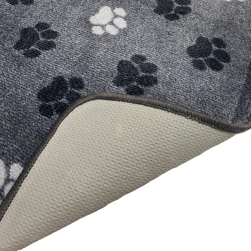 Mighty Mats Supersoft Washable Mat Grey Paw Print thumbnail 4