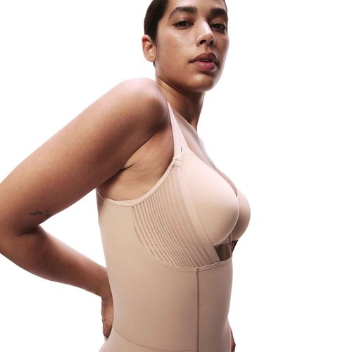 M&S Womens Body Define Firm Control Bodysuit, 16, Rose Quartz thumbnail 4