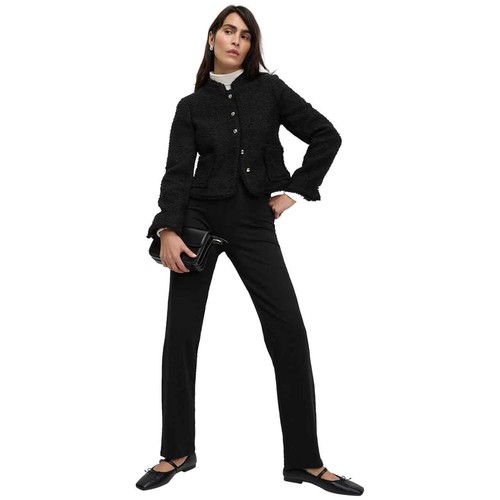 M&S Womens Cotton Rich Straight Leg Joggers, Size 8, Black thumbnail 2