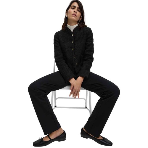 M&S Womens Cotton Rich Straight Leg Joggers, Size 8, Black thumbnail 3
