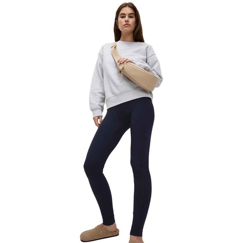 M&S Womens High Waisted Leggings, Size 14, Short, Navy thumbnail 2