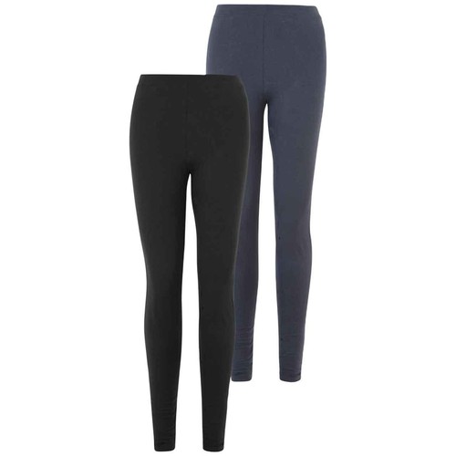 M&S Womens High Waisted Leggings, Size 12, Short, Blue/Black thumbnail 2