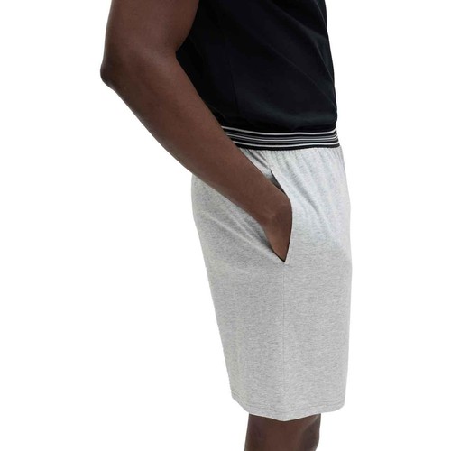 M&S Mens Pure Cotton Jersey Pyjama Shorts, L, Grey Mix thumbnail 5