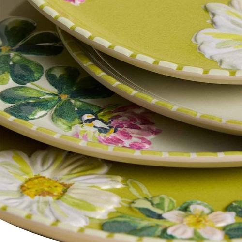 M&S Floral Melamine Picnic Side Plate Set, Green Mix thumbnail 4