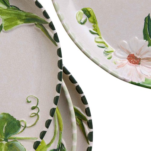 M&S Floral Melamine Dinner Plate Set, Green thumbnail 5