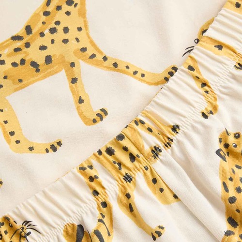 M&S Girls, Cotton Leopard Pyjamas, 6-7 Years, Neutral thumbnail 2
