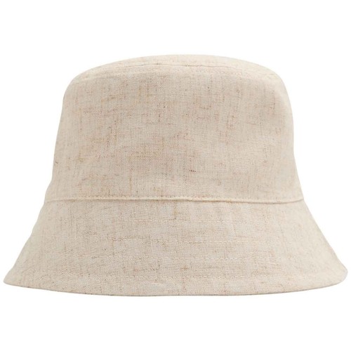 M&S Womens Canvas Bucket Hat With Linen, Medium-Large, Cream
