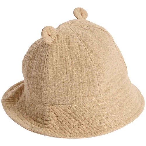 M&S Unisex Kids Pure Cotton Bear Sun Hat, 18-36 M, Ecru thumbnail 2