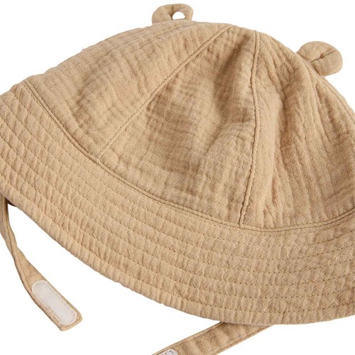 M&S Unisex Kids Pure Cotton Bear Sun Hat, 18-36 M, Ecru thumbnail 3