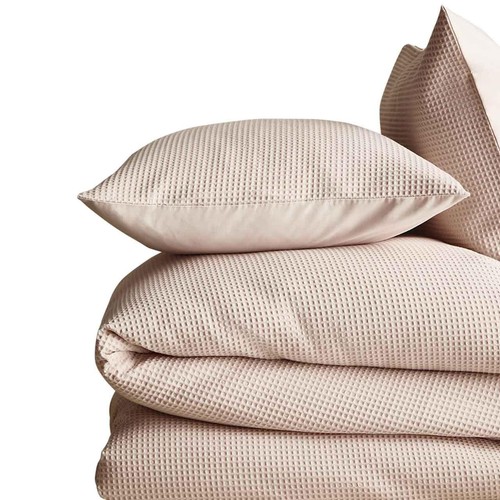 M&S Pure Cotton Waffle Bedding Set, Single (3 ft), Neutral