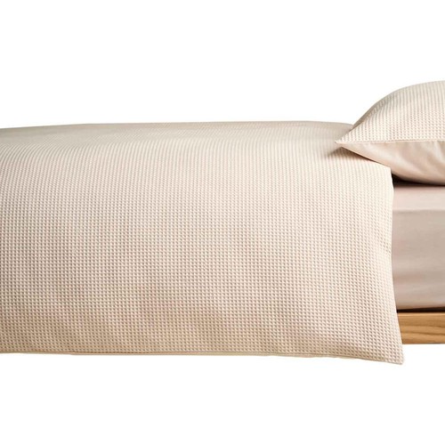 M&S Pure Cotton Waffle Bedding Set, Single (3 ft), Neutral thumbnail 4