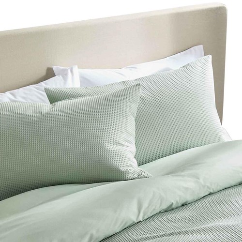 M&S Pure Cotton Waffle Bedding Set, Single (3 ft), Green thumbnail 2