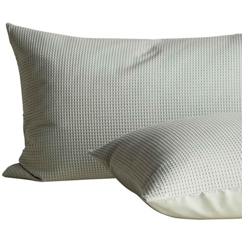 M&S Pure Cotton Waffle Bedding Set, Single (3 ft), Green thumbnail 3