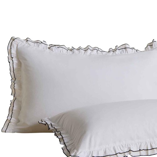 M&S Double Ruffle Bedding Set, Single (3 ft), Black thumbnail 3