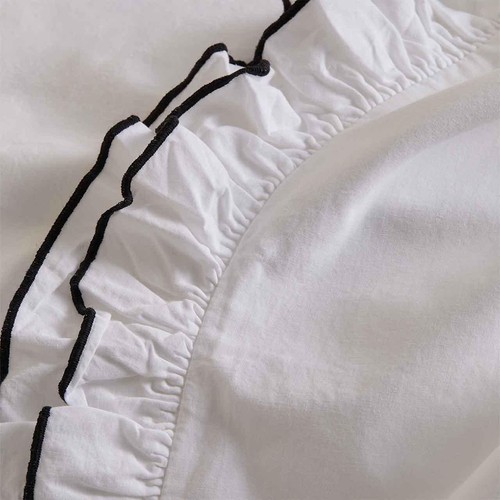 M&S Double Ruffle Bedding Set, Single (3 ft), Black thumbnail 4