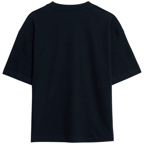 M&S Unisex Pure Cotton Plain T-Shirt, 9-10 Years, Navy thumbnail 2