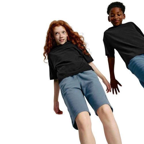 M&S Unisex Pure Cotton Plain T-Shirt, 9-10 Years, Navy thumbnail 3