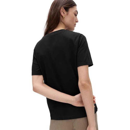 M&S Womens Pure Cotton Everyday Fit T-Shirt, Size 10, Black thumbnail 4