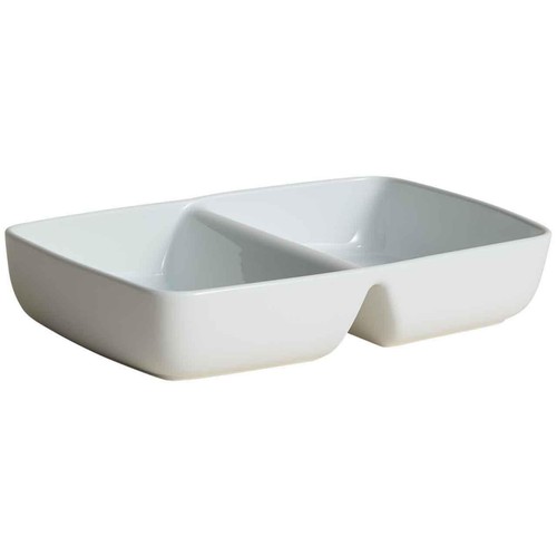 M&S Maxim Ceramic Double Vegetable Dish, One Size, White