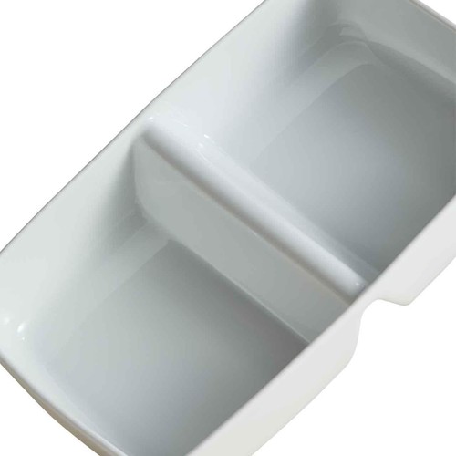 M&S Maxim Ceramic Double Vegetable Dish, One Size, White thumbnail 2