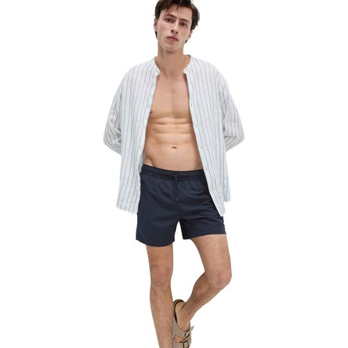 M&S Mens Quick Dry Plain Swim Shorts, 'S 'Medium, Dark Navy thumbnail 4