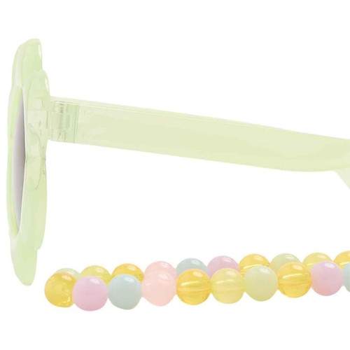 M&S Girls Flower Sunglasses with Chain, S-M, Green thumbnail 2