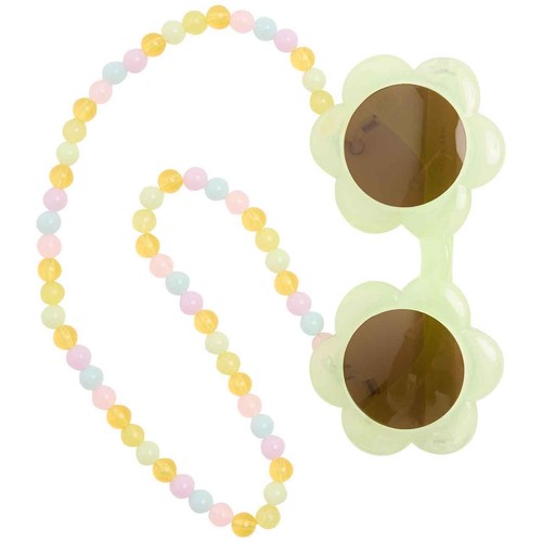 M&S Girls Flower Sunglasses with Chain, M-L, Green