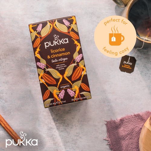 Pukka Organic Licorice & Cinnamon Tea 20 Home Compostable Herbal Tea Bags thumbnail 6