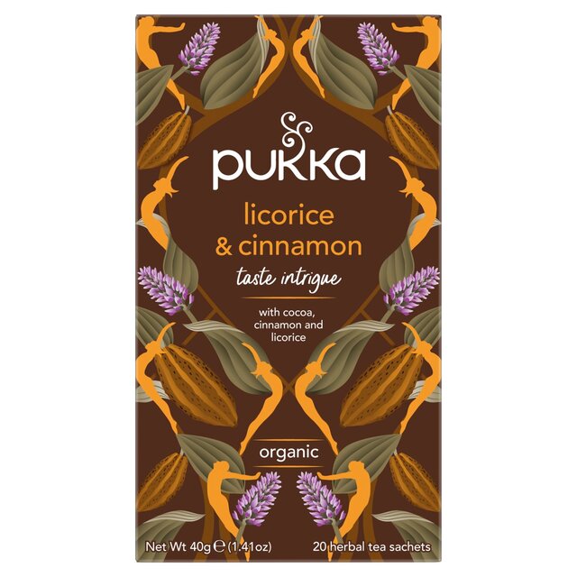Pukka Organic Licorice & Cinnamon Tea 20 Home Compostable Herbal Tea Bags thumbnail 2