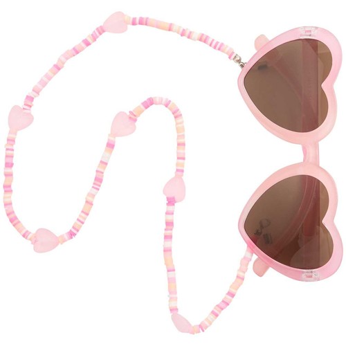 M&S Girls Heart Sunglasses with Chain, M-L, Pink Mix