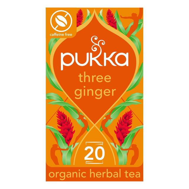 Pukka Organic Three Ginger Tea x20 Home-Compostable Herbal Tea Bags