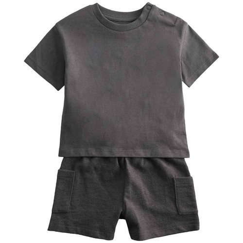 M&S Boys Pure Cotton Shirt & Cargo Shorts Outfit, 6-9 Months, Multi thumbnail 2